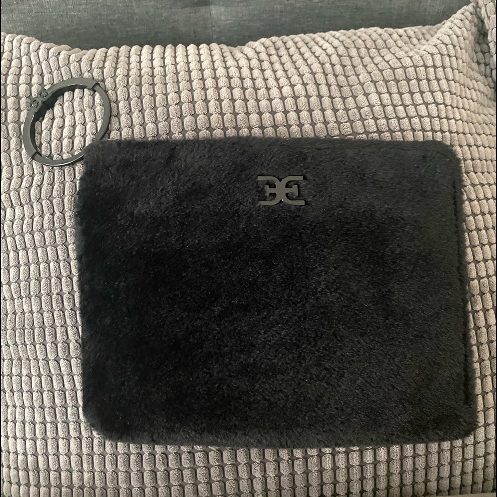 Sam Edelman Black Faux Fur Wristlet
